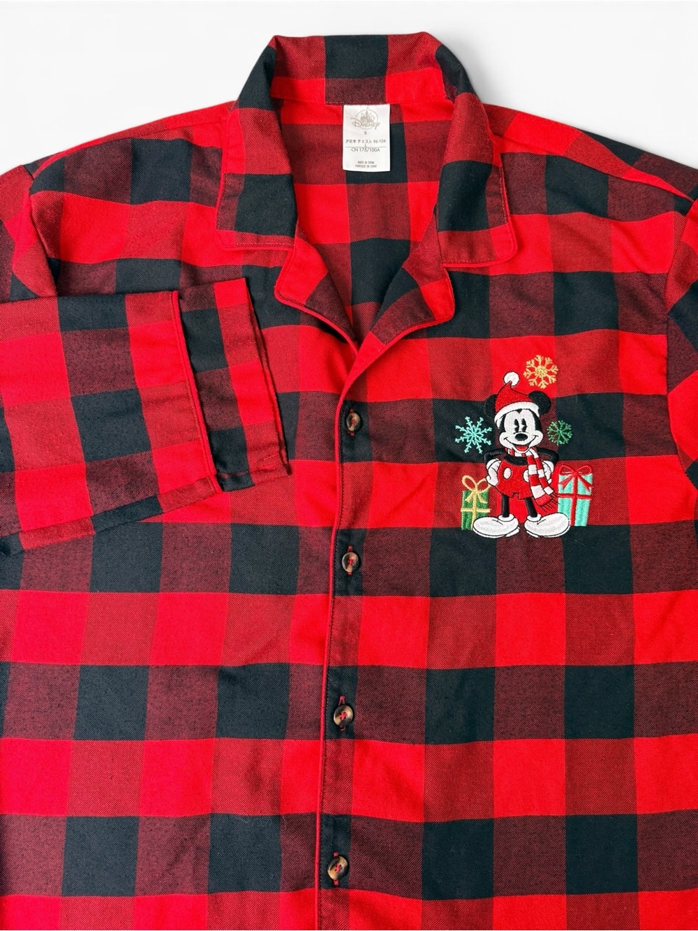 Disney Mickey Mouse Christmas Buffalo Plaid Flannel S